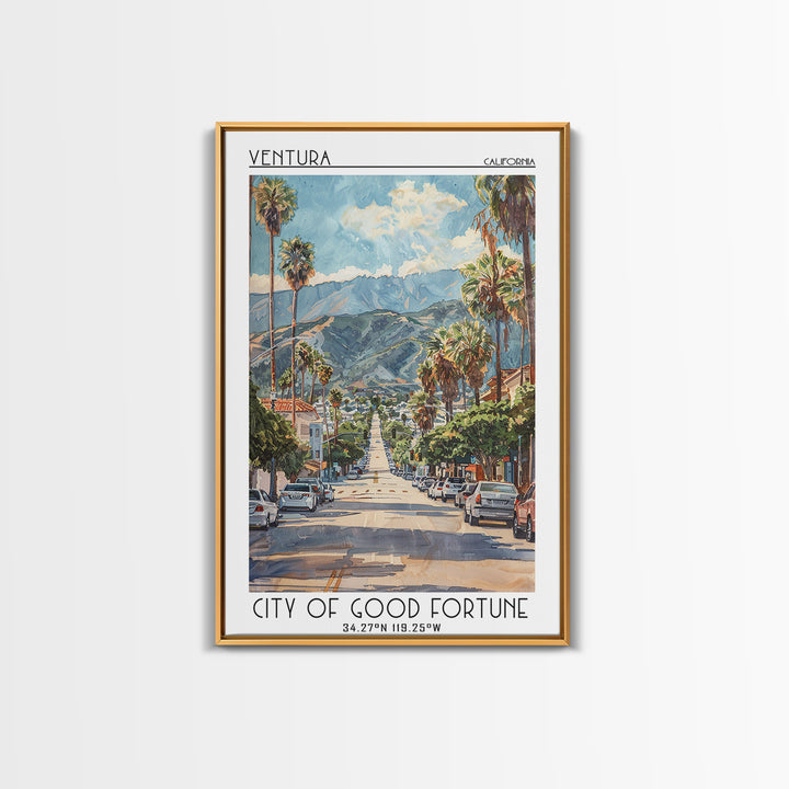 Ventura Travel Poster, Canvas Print, City Travel Poster, Travel Wall Art, Travel Art Print, Home Decor, Travel Prints, Landscape Art