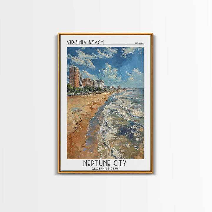 Virginia Beach Travel Poster, Canvas Print, City Travel Poster, Travel Wall Art, Vintage City Poster, Vintage Travel, City Art Print