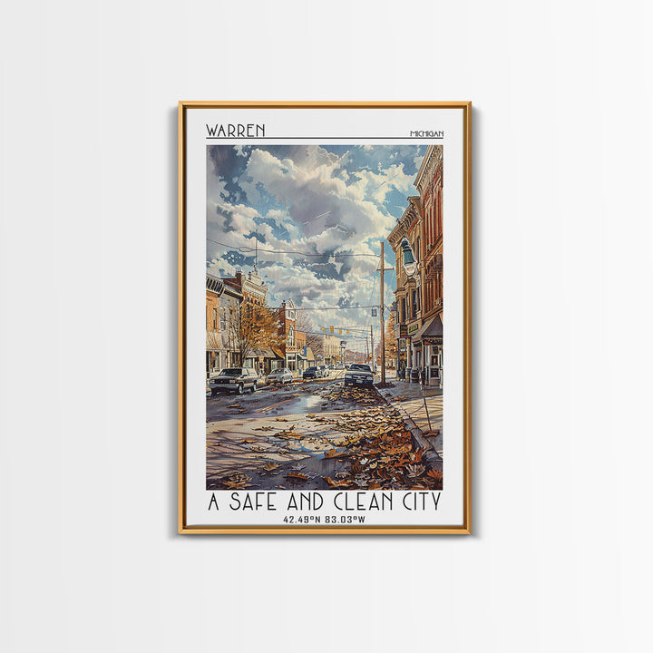 Warren Travel Poster, Canvas Print, City Travel Poster, Vintage City Poster, Minimalist Poster, City Art Print, Living Room Wall Art