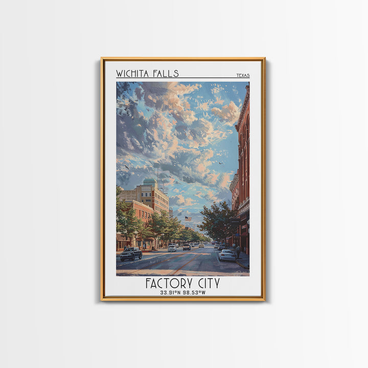 Wichita Falls Travel Poster, Canvas Print, Retro Wall Art, Travel Print, Travel Wall Art, Vintage Posters, Poster Art, Landscape Art