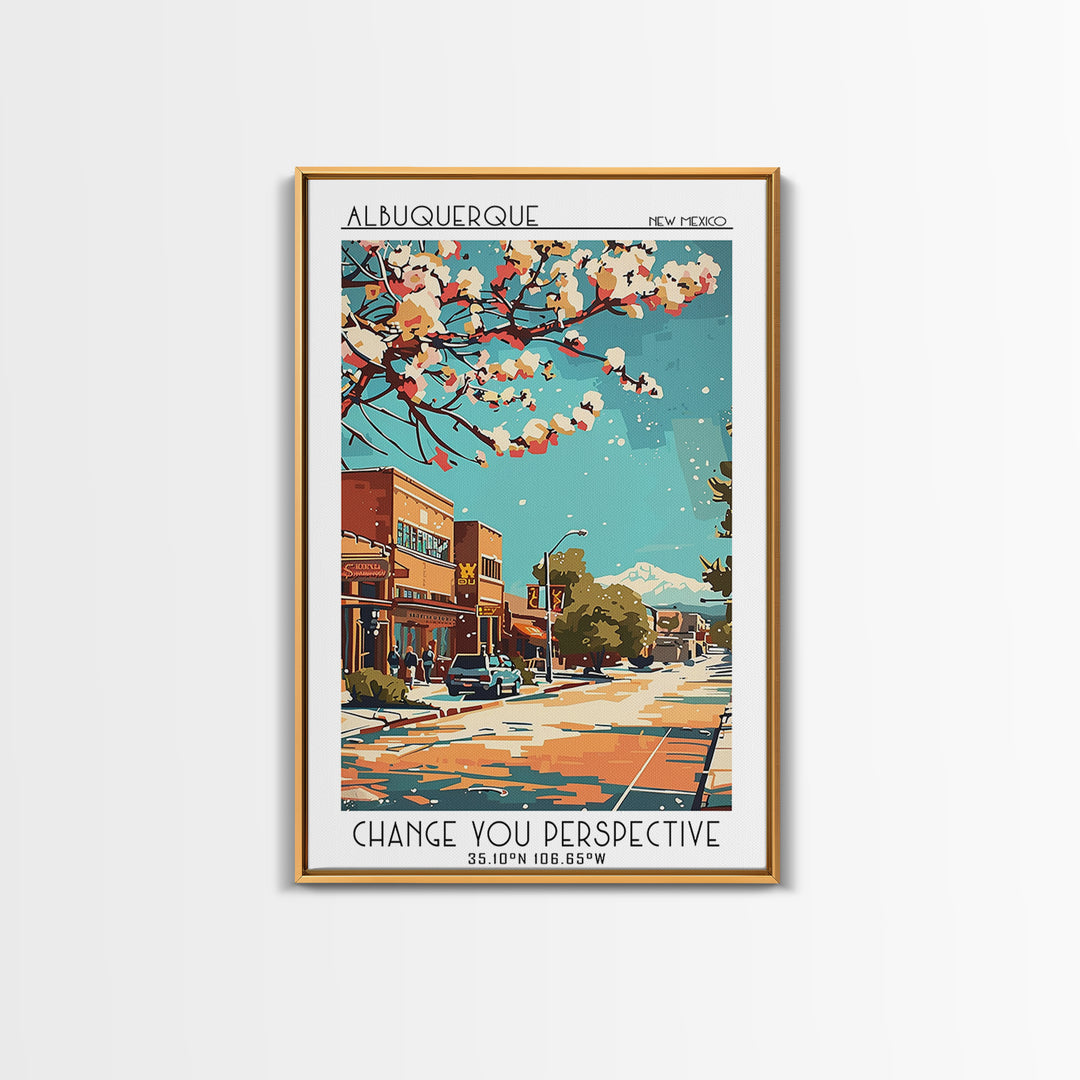 Albuquerque New Mexico Travel Poster, Canvas Print, Retro Wall Art, Travel Print, Travel Wall Art, Fine Art Print, Travel Wall Decor