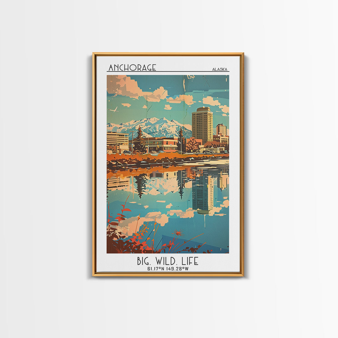 Anchorage Alaska Travel Poster, Canvas Print, Retro Wall Art, Travel Print, Travel Posters, Wall Art, Travel Prints, Travel Wall Art