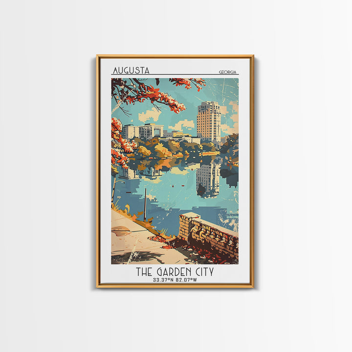 Augusta Travel Poster, Framed Canvas Print, Travel Wall Art, City Wall Art, Fine Art Print, Wall Art, Travel Posters, Vintage Travel