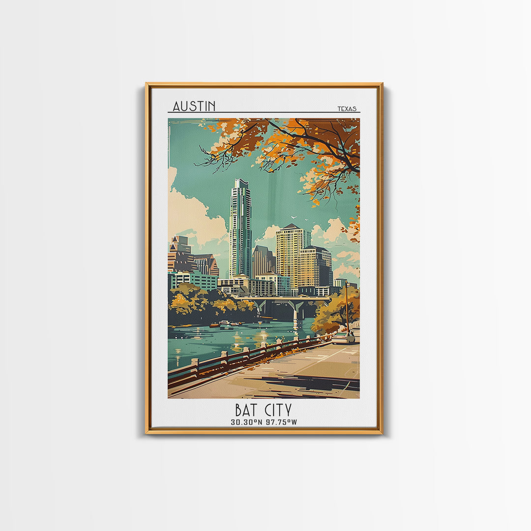 Austin Travel Poster, Canvas Print, Travel Wall Art, City Wall Art, Travel Decor, Poster Art, Travel Posters, Wall Art, Travel Print