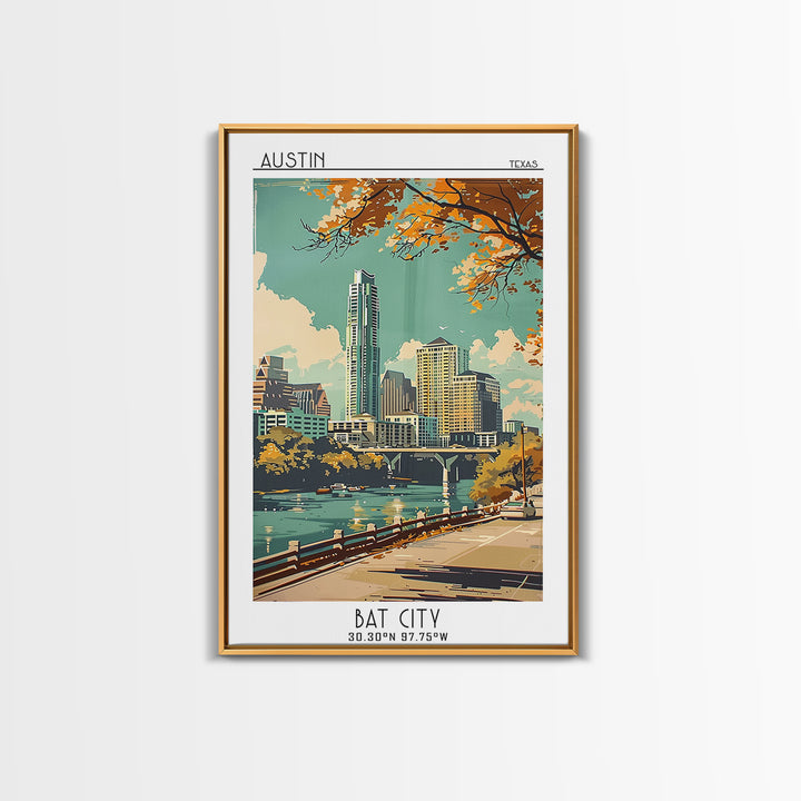 Austin Travel Poster, Canvas Print, Travel Wall Art, City Wall Art, Travel Decor, Poster Art, Travel Posters, Wall Art, Travel Print