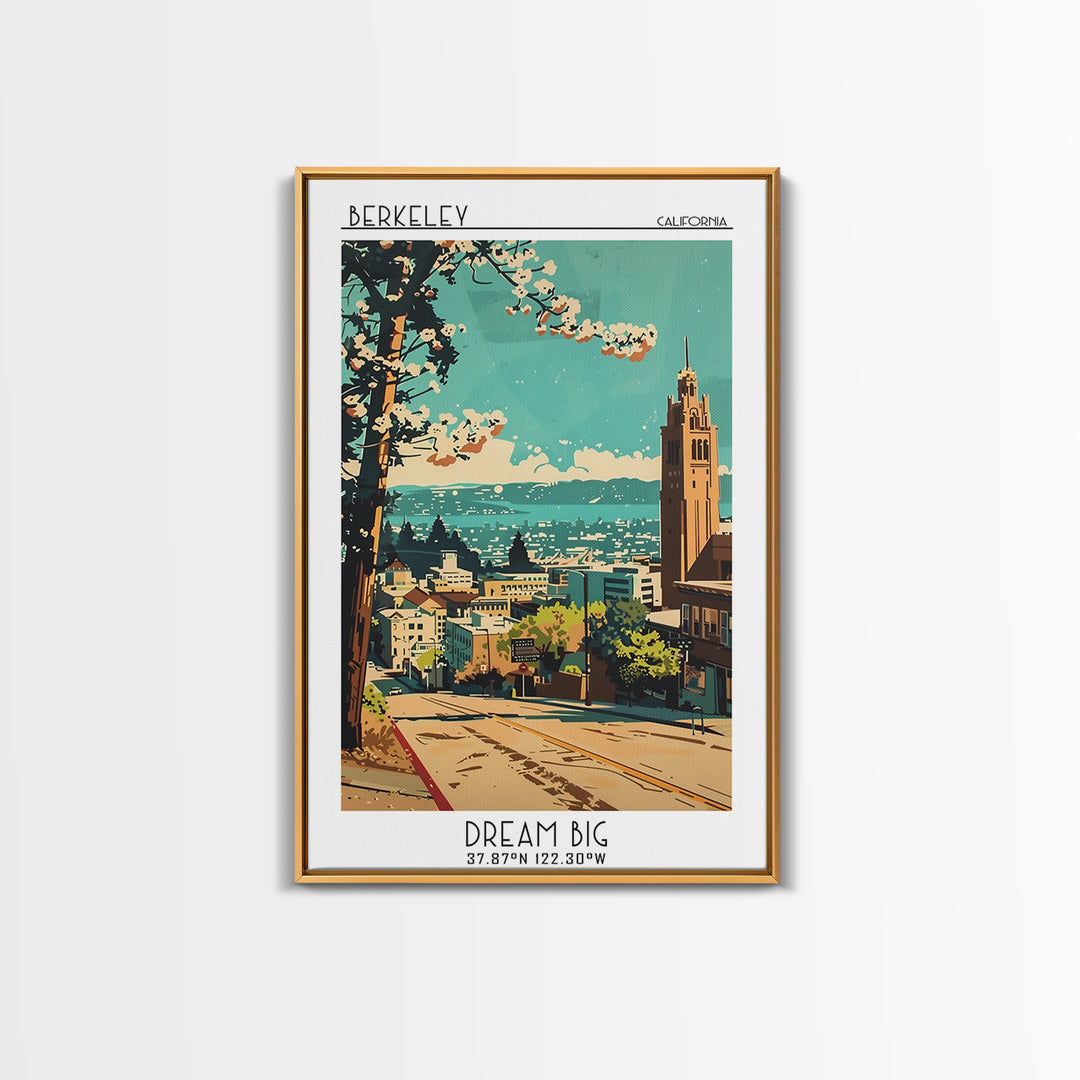 Berkeley Travel Poster, Canvas Print, Retro Travel Poster, City Wall Art, Colorful Wall Art, Travel Prints, Retro Wall Art, Wall Art