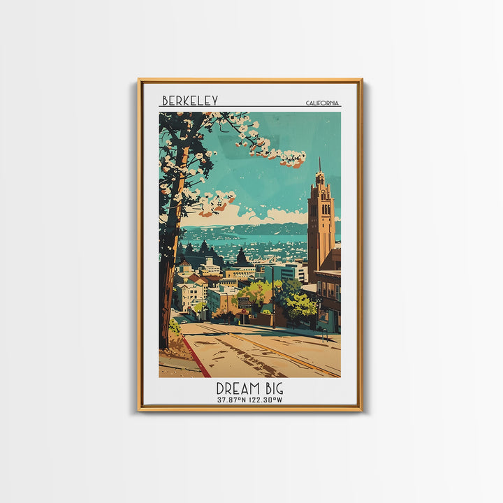 Berkeley Travel Poster, Canvas Print, Retro Travel Poster, City Wall Art, Colorful Wall Art, Travel Prints, Retro Wall Art, Wall Art