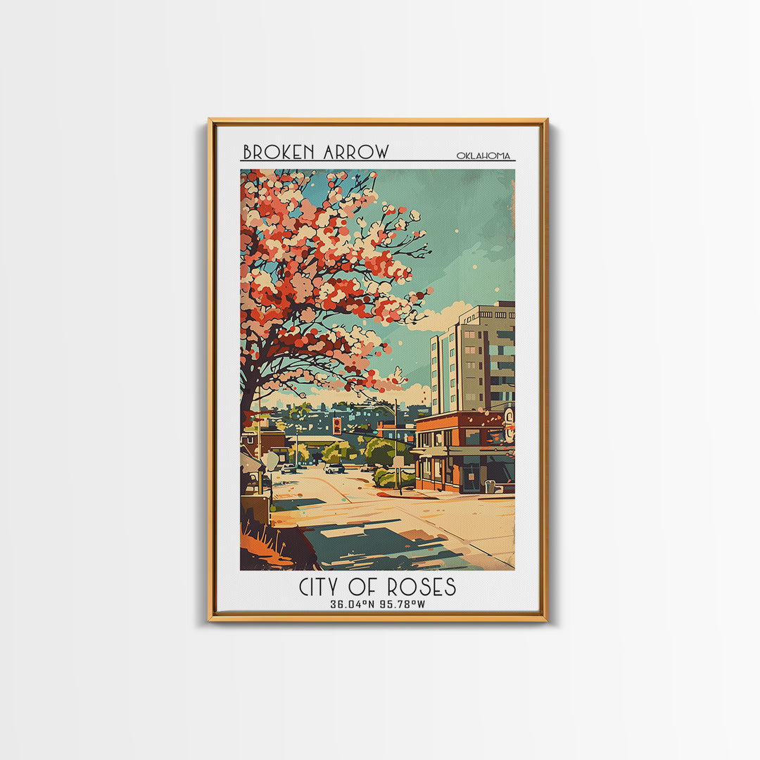 Broken Arrow Travel Poster, Canvas Print, Poster Print, Travel Wall Art, Retro Travel Print, Travel Wall Decor, Mid Century Wall Art