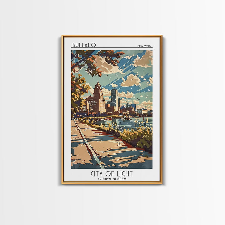 Buffalo New York Travel Poster, Canvas Print, City Art Print, Travel Wall Art, Vintage Travel Print, City Illustration, Poster Print