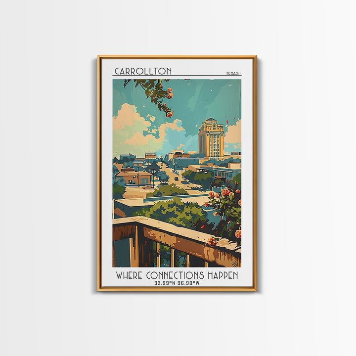 Carrollton Travel Poster, Framed Canvas Print, City Art Print, Travel Wall Art, Home Office Decor, City Wall Art, City Travel Poster