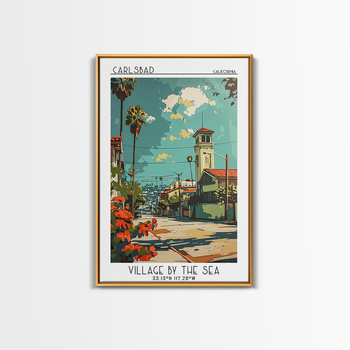 Carlsbad California Travel Poster, Canvas Print, Poster Print, Travel Wall Art, City Travel Poster, Gallery Wall Set, City Art Print