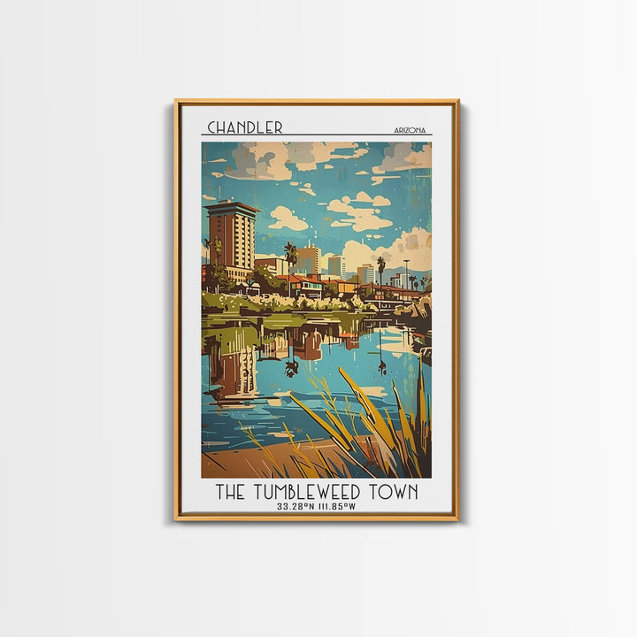 Chandler Arizona Travel Poster, Canvas Print, Travel Art Print, Modern Wall Decor, Living Room Wall Art, Home Decor, Travel Wall Art