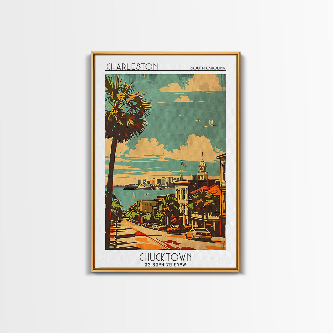 Charleston South Carolina Travel Poster, Canvas Print, City Art Print, Travel Wall Art, City Travel Poster, Vintage Poster, Wall Art