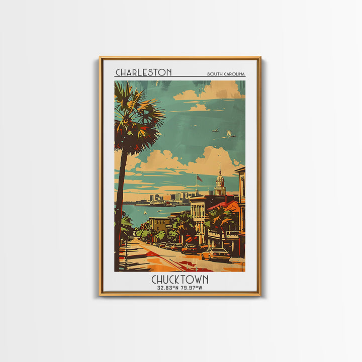 Charleston South Carolina Travel Poster, Canvas Print, City Art Print, Travel Wall Art, City Travel Poster, Vintage Poster, Wall Art