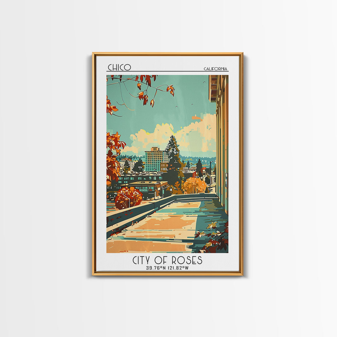 Chico Travel Poster, Canvas Print, Poster Print, Travel Wall Art, Vintage Travel, Minimalist Poster, Gallery Wall Set, Landscape Art