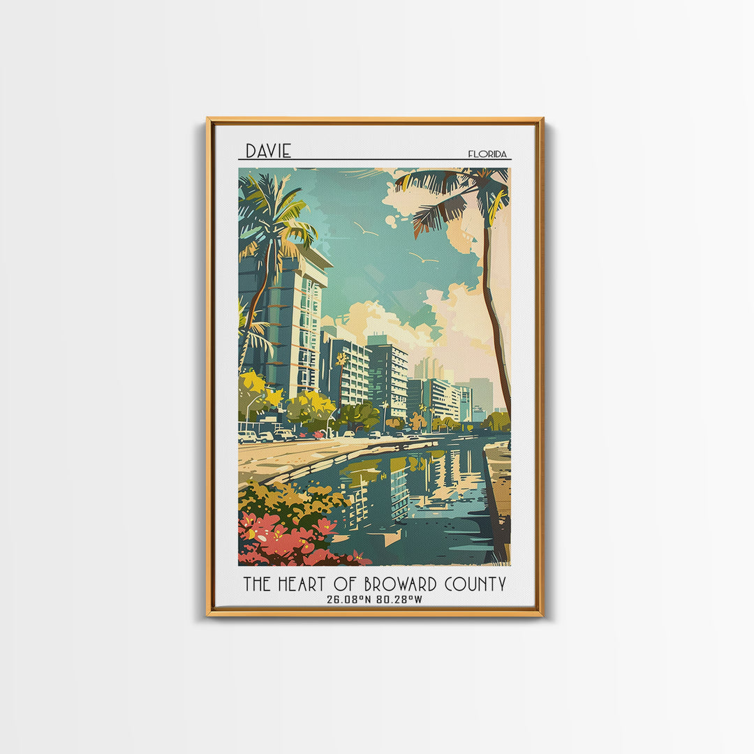 Davie Florida Travel Poster, Canvas Print, Retro Travel Poster, City Wall Art, Vintage City Poster, Vintage Poster, Gallery Wall Set