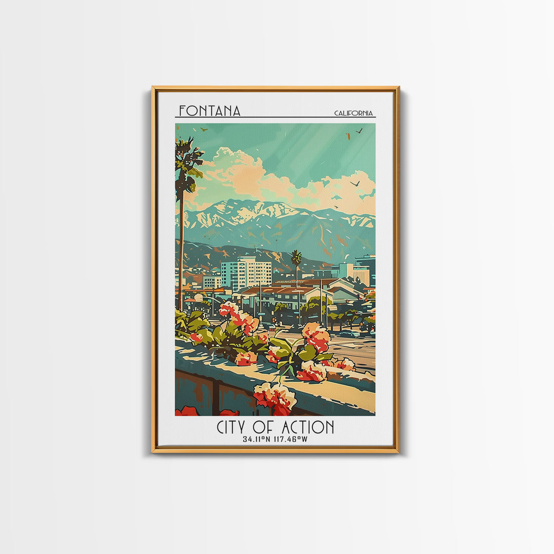 Fontana Travel Poster, Canvas Print, City Art Print, Travel Wall Art, Minimalist Poster, Travel Decor, Travel Posters, City Wall Art