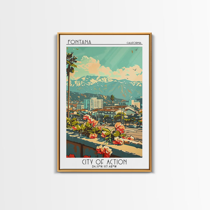 Fontana Travel Poster, Canvas Print, City Art Print, Travel Wall Art, Minimalist Poster, Travel Decor, Travel Posters, City Wall Art