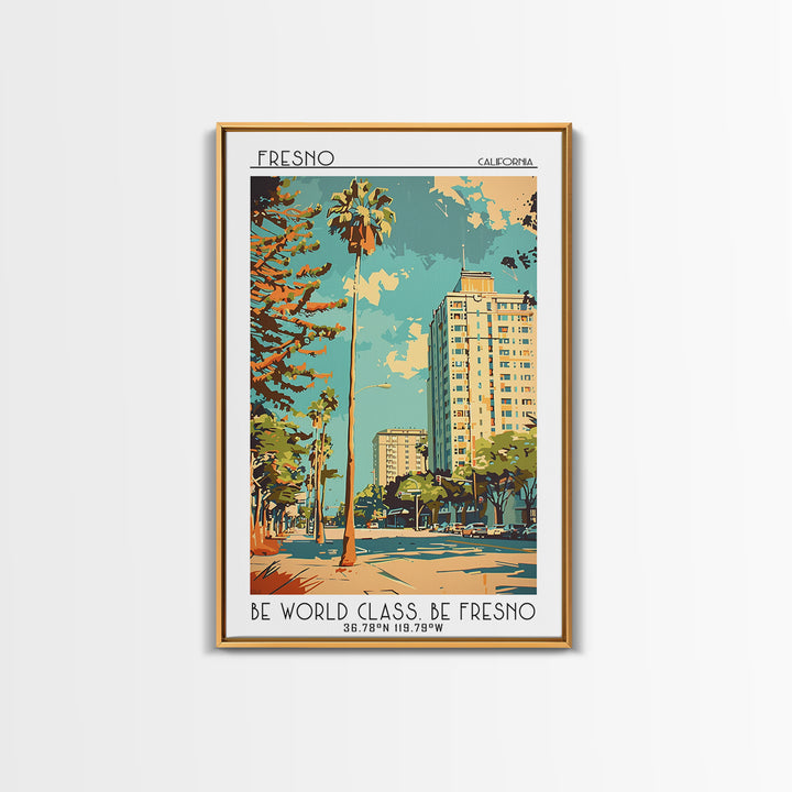 Fresno Travel Poster, Framed Canvas Print, Poster Print, Travel Wall Art, City Travel Poster, Travel Print, Travel Posters, Wall Art