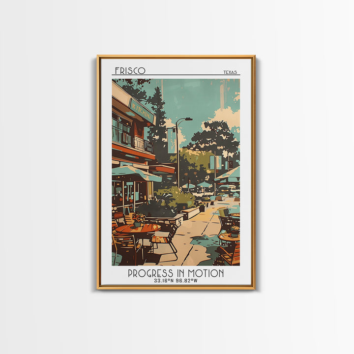 Frisco Texas Travel Poster, Canvas Print, City Travel Poster, Travel Wall Art, Landscape Art, Modern Wall Decor, Retro Travel Poster