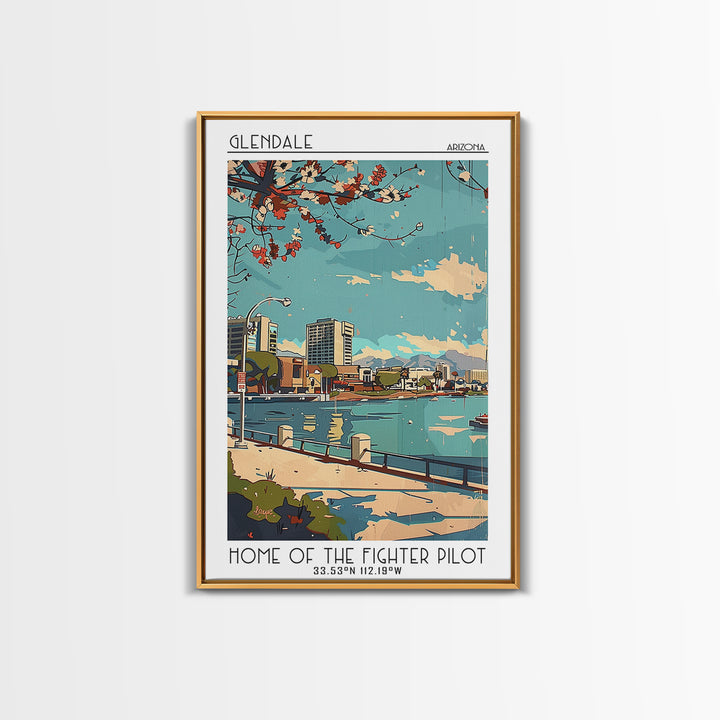 Glendale Travel Poster, Framed Canvas Print, Vintage Travel Print, City Wall Art, Vintage Poster, Vintage Travel Art, Travel Posters