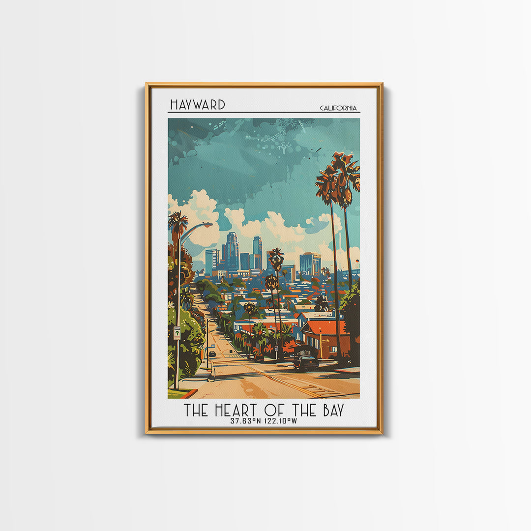 Hayward California Travel Poster, Canvas Print, Retro Travel Poster, City Wall Art, Travel Print, Travel Art Print, Gallery Wall Set