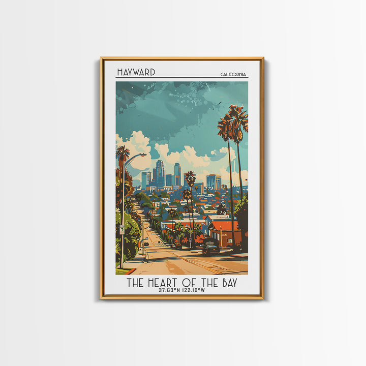 Hayward California Travel Poster, Canvas Print, Retro Travel Poster, City Wall Art, Travel Print, Travel Art Print, Gallery Wall Set
