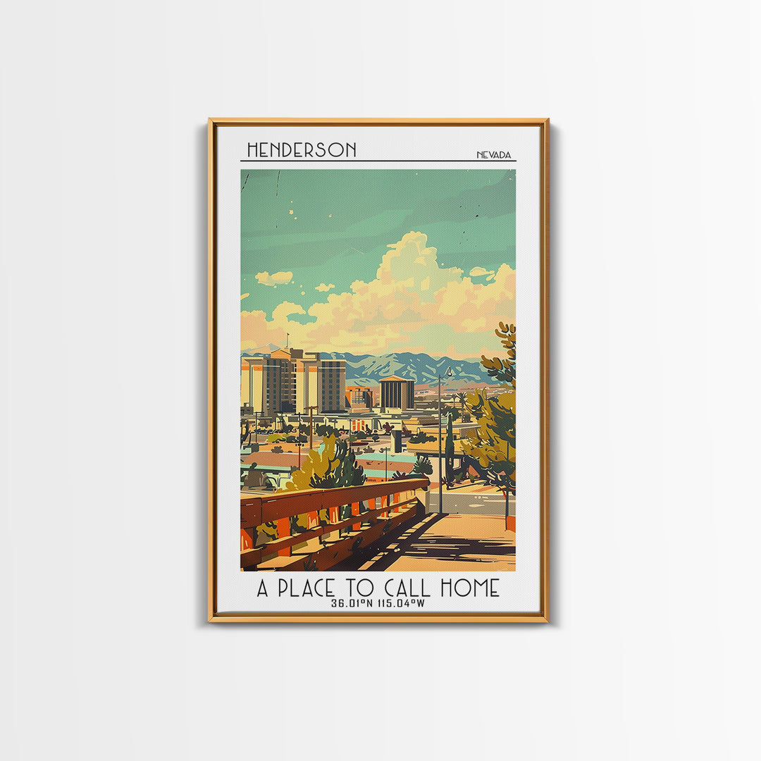 Henderson Nevada Travel Poster, Canvas Print, City Travel Poster, Vintage City Poster, Poster Print, Landscape Art, Gallery Wall Set