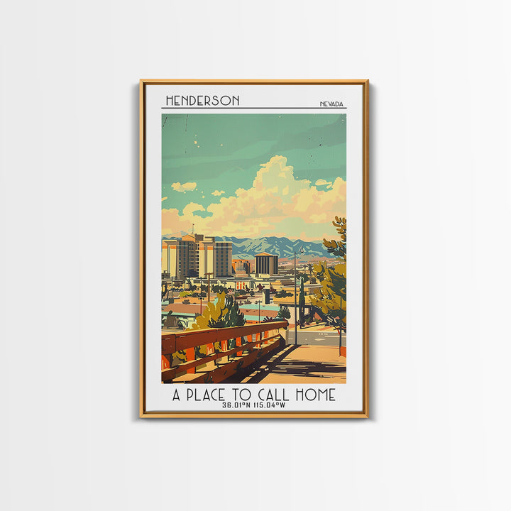 Henderson Nevada Travel Poster, Canvas Print, City Travel Poster, Vintage City Poster, Poster Print, Landscape Art, Gallery Wall Set