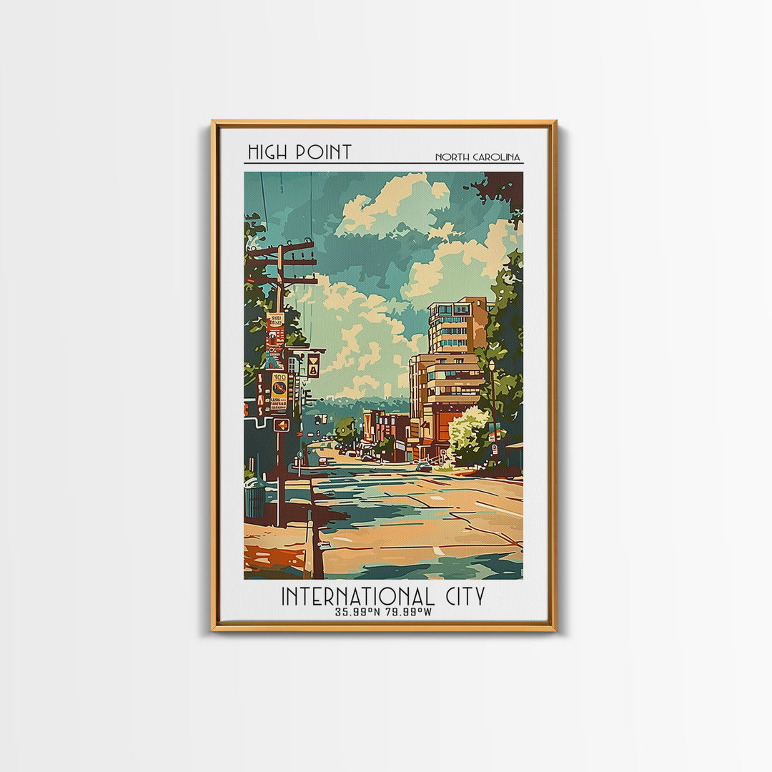 High Point North Carolina Travel Poster, Canvas Print, Travel Art Print, Modern Wall Decor, City Art Print, Home Decor, Travel Decor