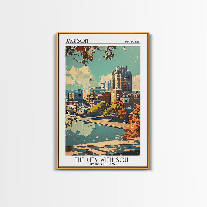 Jackson Travel Poster, Canvas Print, Travel Prints, Landscape Art, Poster Art, City Illustration, Vintage Travel Art, Vintage Poster