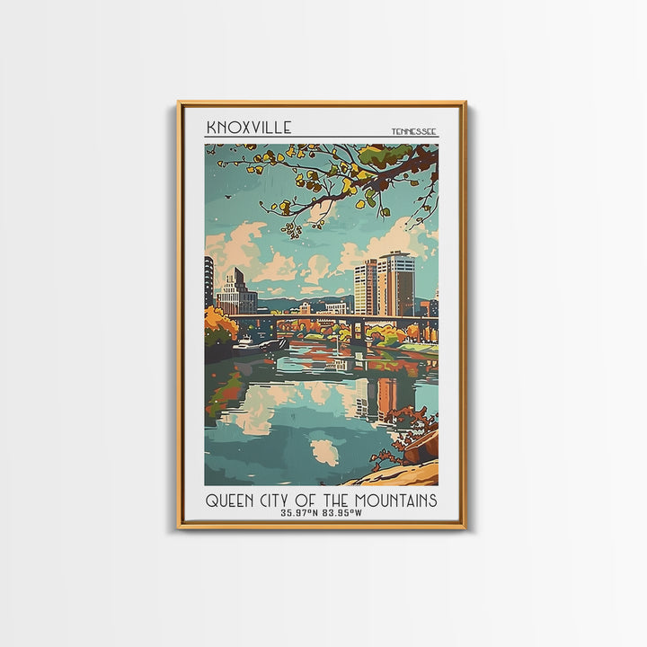 Knoxville Tennessee Travel Poster, Framed Canvas Print, City Travel Poster, Travel Wall Art, Travel Prints, Wall Art, Travel Posters