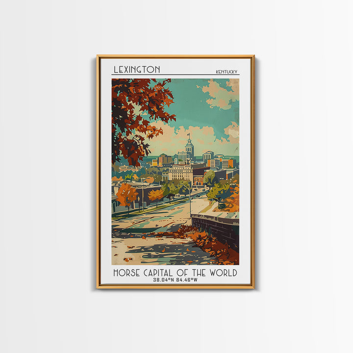 Lexington Travel Poster, Framed Canvas Print, Vintage Travel Print, City Wall Art, Minimalist Poster, Travel Posters, Fine Art Print