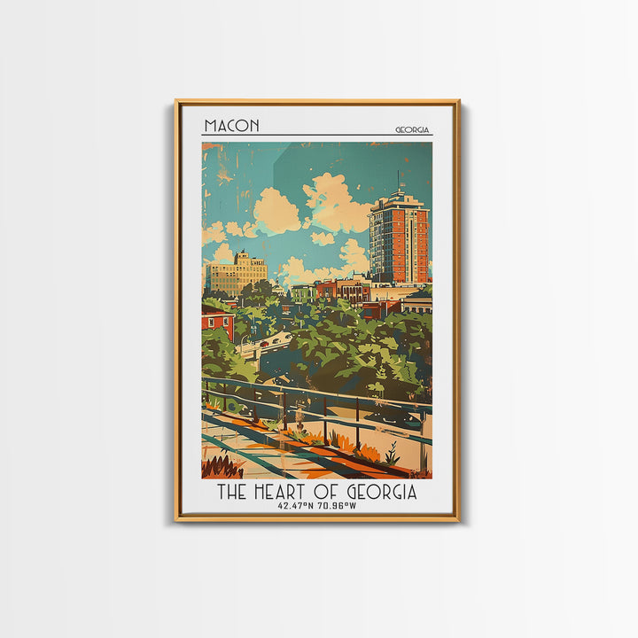 Macon Travel Poster, Canvas Print, Retro Travel Poster, City Wall Art, Gallery Wall Set, Travel Print, Travel Decor, Travel Wall Art