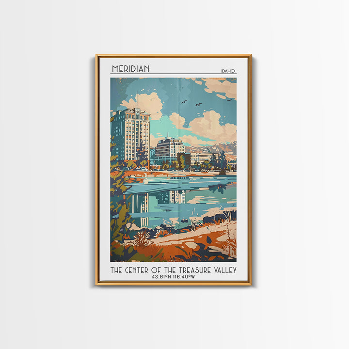 Meridian Travel Poster, Framed Canvas Print, City Travel Poster, Travel Wall Decor, Poster Art, Home Decor, Travel Posters, Wall Art