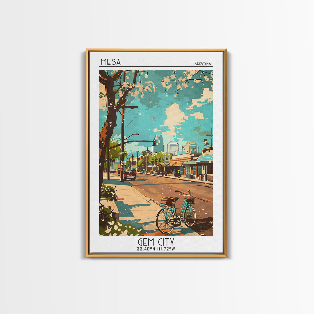 Mesa Travel Poster, Canvas Print, Retro Travel Poster, City Wall Art, Minimalist Poster, Wall Art, Modern Wall Decor, Retro Wall Art