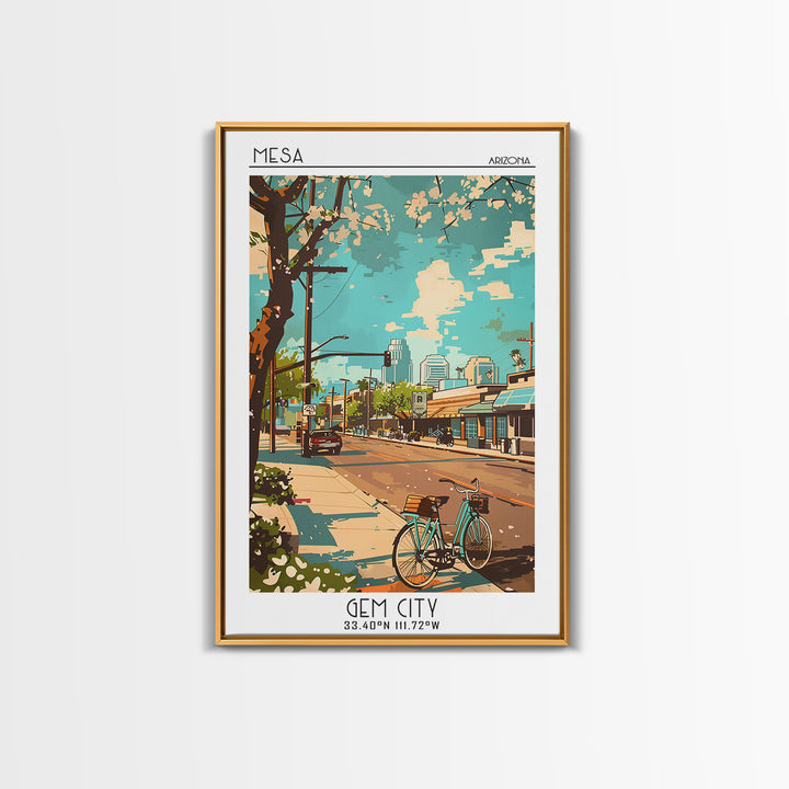 Mesa Travel Poster, Canvas Print, Retro Travel Poster, City Wall Art, Minimalist Poster, Wall Art, Modern Wall Decor, Retro Wall Art