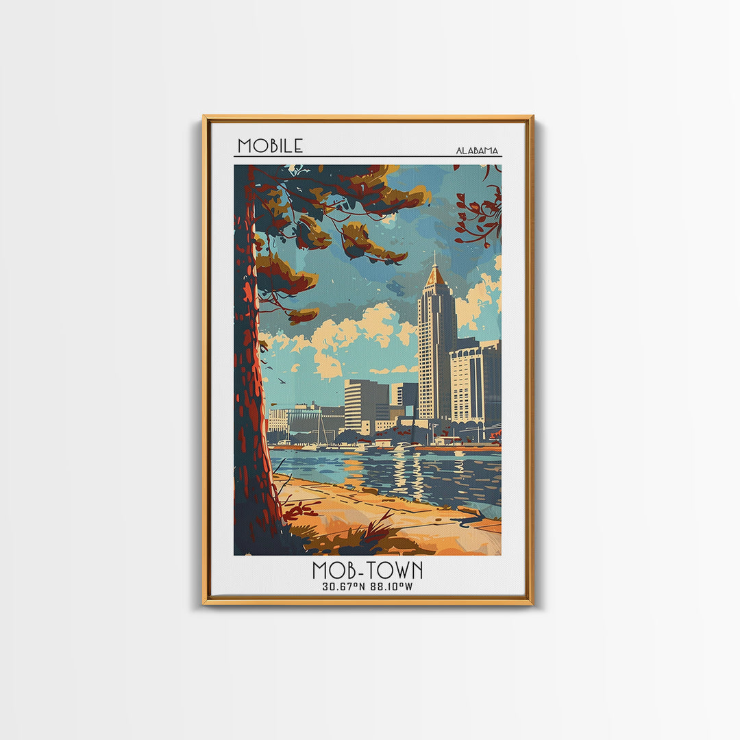 Mobile Travel Poster, Canvas Print, Retro Wall Art, Travel Print, Travel Prints, Vintage Travel, City Wall Art, Vintage Travel Print