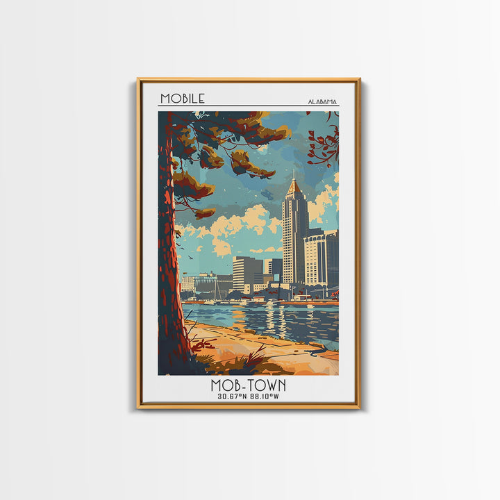 Mobile Travel Poster, Canvas Print, Retro Wall Art, Travel Print, Travel Prints, Vintage Travel, City Wall Art, Vintage Travel Print