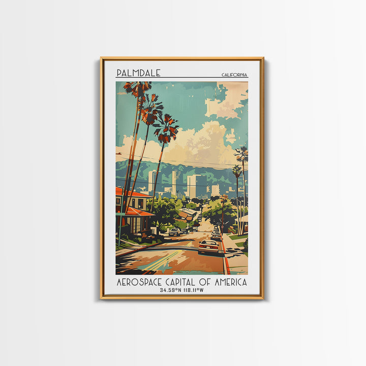 Palmdale California Travel Poster, Canvas Print, Poster Print, Travel Wall Art, City Wall Art, Wanderlust Gift, Vintage Travel Print