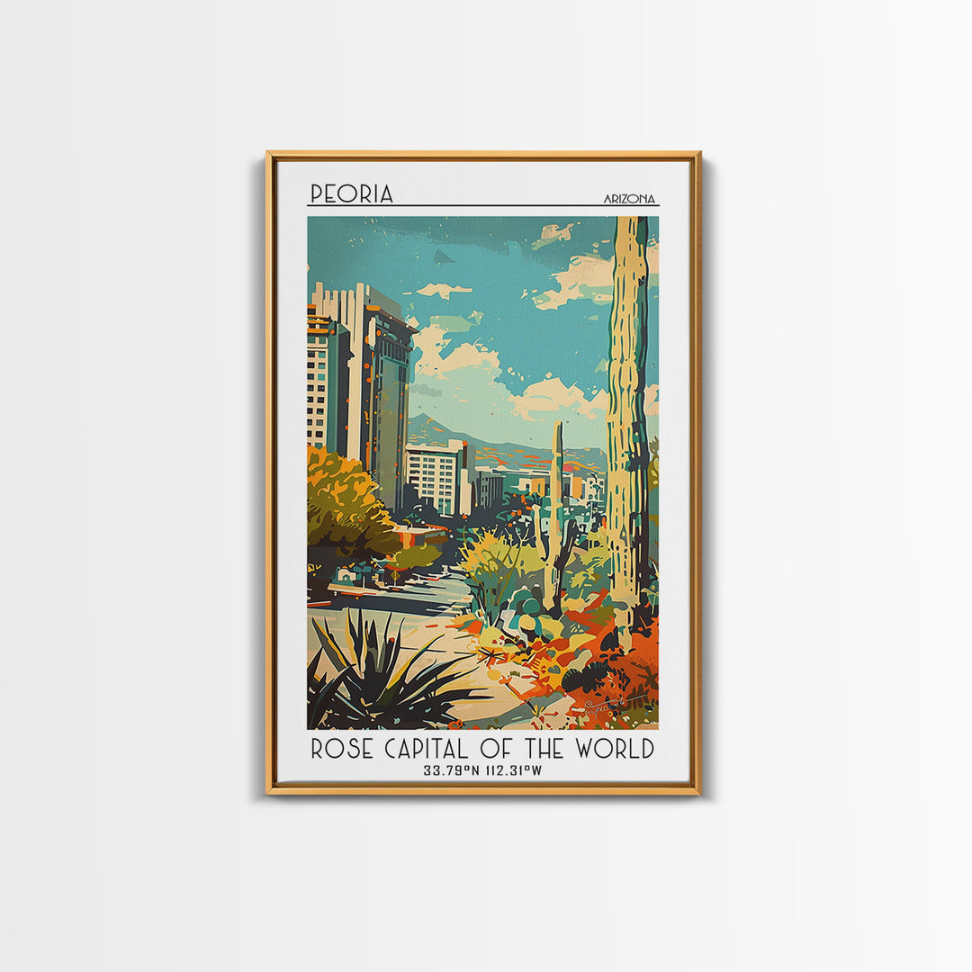 Peoria Arizona Travel Poster, Canvas Print, Poster Print, Travel Wall Art, Vintage Posters, Retro Travel Poster, Vintage City Poster