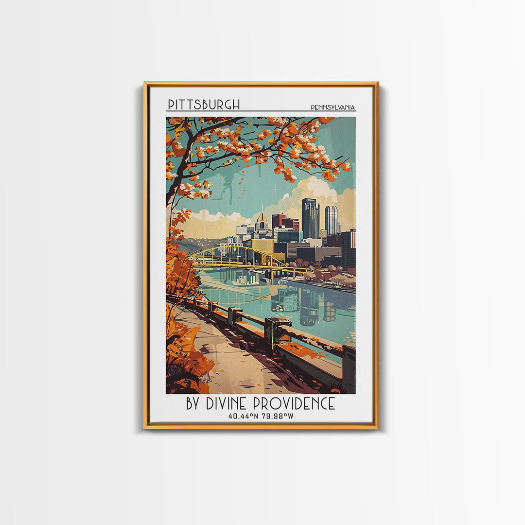 Pittsburgh Travel Poster, Canvas Print, City Travel Poster, Travel Wall Art, Vintage Travel Art, Gallery Wall Set, Minimalist Poster