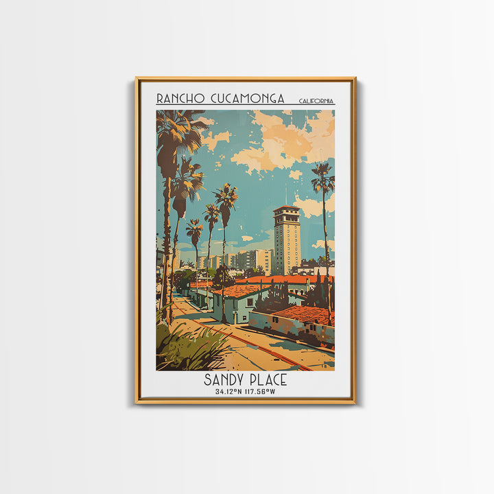 Rancho Cucamonga Travel Poster, Canvas Print, Vintage Travel Print, City Wall Art, Fine Art Print, City Illustration, Travel Posters