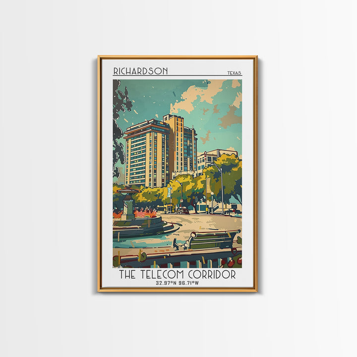 Richardson Travel Poster, Framed Canvas Print, Poster Print, Travel Wall Art, City Art Print, Travel Decor, Travel Posters, Wall Art