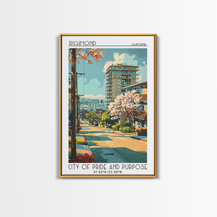 Richmond Travel Poster, Framed Canvas Print, City Travel Poster, Travel Wall Art, Vintage Travel Art, Fine Art Print, Travel Posters