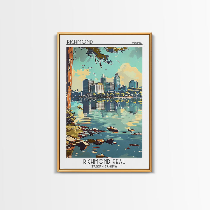 Richmond Virginia Travel Poster, Canvas Print, City Travel Poster, Travel Wall Art, Travel Art Print, Wall Art, Watercolor Cityscape