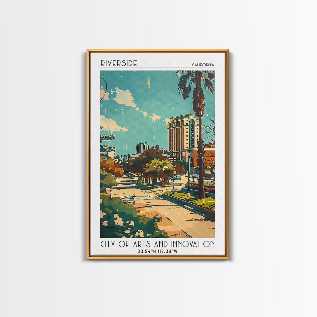 Riverside Travel Poster, Canvas Print, Retro Wall Art, Travel Print, Wall Art, Retro Travel Poster, Colorful Wall Art, Landscape Art