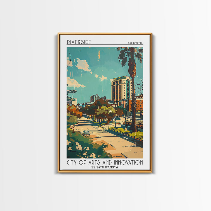 Riverside Travel Poster, Canvas Print, Retro Wall Art, Travel Print, Wall Art, Retro Travel Poster, Colorful Wall Art, Landscape Art