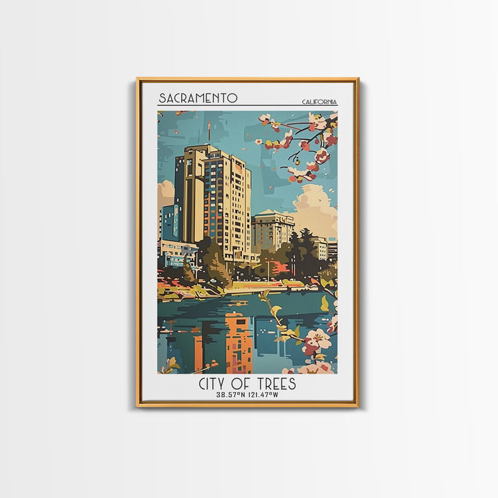 Sacramento Travel Poster, Canvas Print, Poster Print, Travel Wall Art, Retro Wall Art, Retro Travel Poster, City Wall Art, Art Print