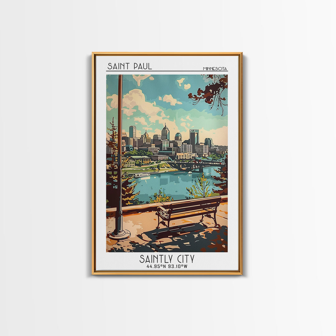 Saint Paul Travel Poster, Canvas Print, City Travel Poster, Travel Wall Art, Living Room Wall Art, City Illustration, Travel Posters